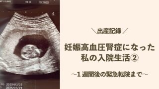 妊娠高血圧腎症になった私の入院生活② 〜1週間後の緊急転院まで〜